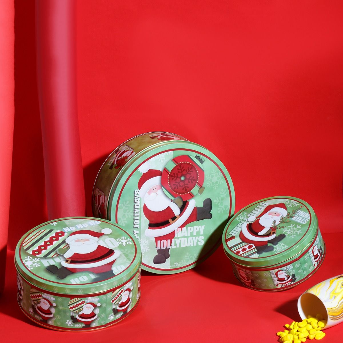 A Vintage Affair-Happy Jollydays Round Storage Box (Set of 3) 
