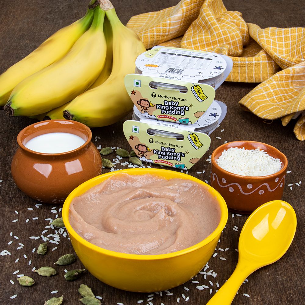 Mother Nurture-Baby King Kong's Pudding - Rice & Banana - Stage 2 - Baby Food | Mother Nurture