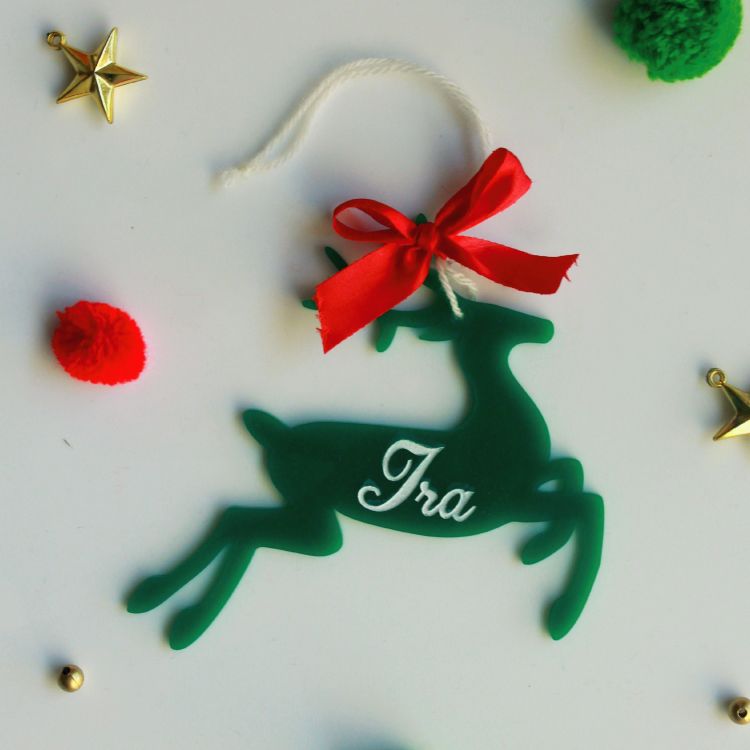 Purple Prints-Riendeer Ornament