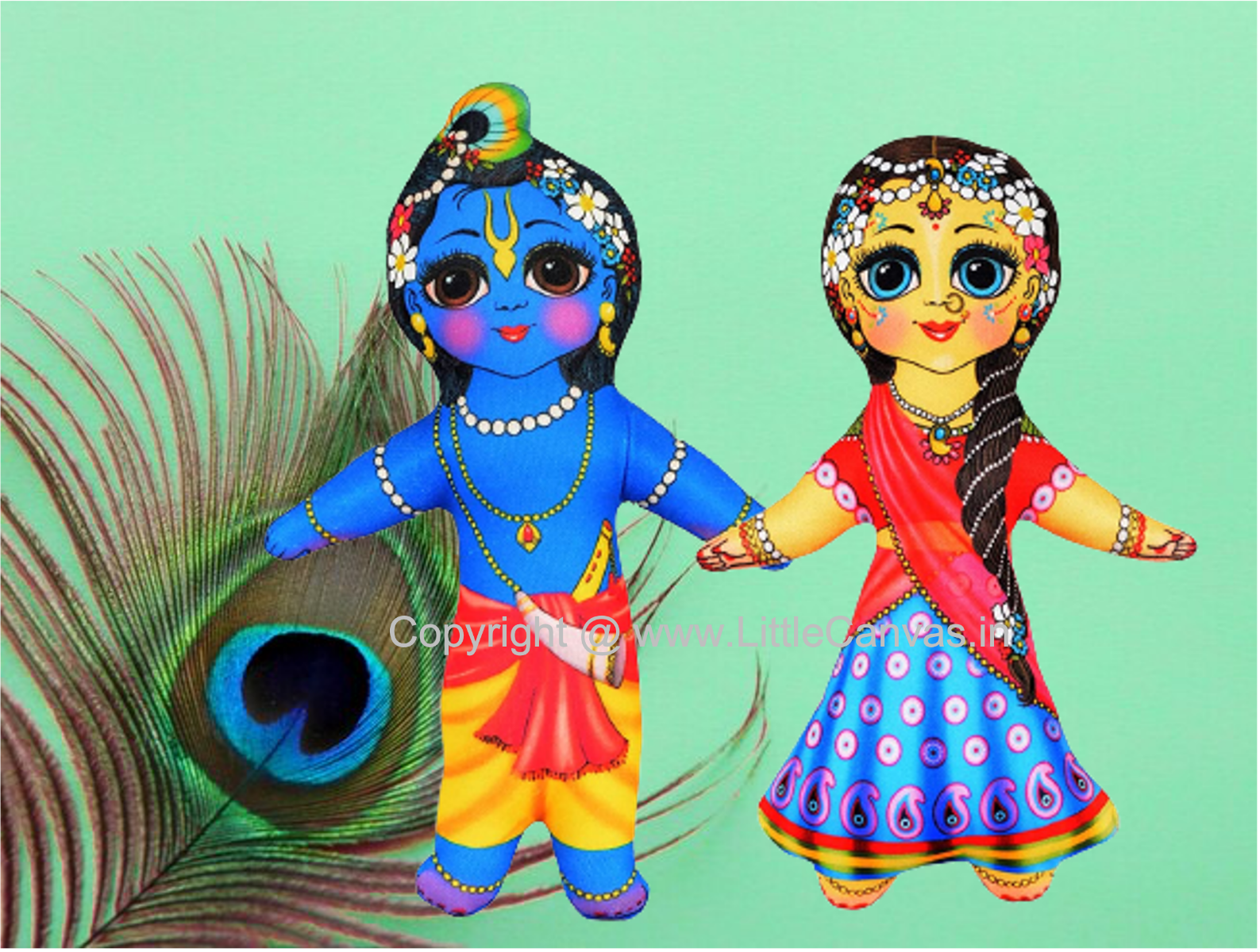 Little Canvas-Lord Krishna and Goddess Radha Plush Dolls