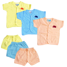 Kindermum-Cotton Jabla Shorts 3 pack of Set-Blue, Orange, Yellow