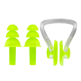 KARBD Nose Clip and Ear Plugs for Swimming Water Protection Earbuds Nose Plug - 1 Set, Neon Green