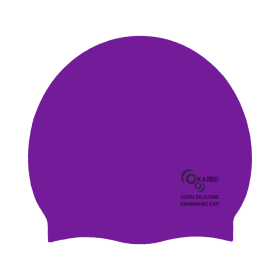 KARBD Silicone Swimming Cap Unisex Universal Size Swimming Pool Head Cap for Children Kids Adults Men Women Boys Girls of All Years Age - Purple Colour