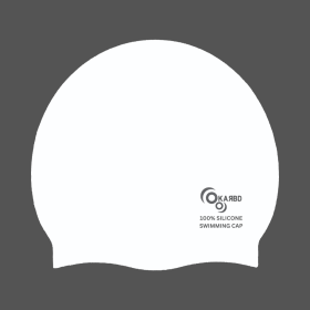 KARBD Silicone Swimming Cap Unisex Universal Size Swimming Pool Head Cap for Children Kids Adults Men Women Boys Girls of All Years Age - White Colour