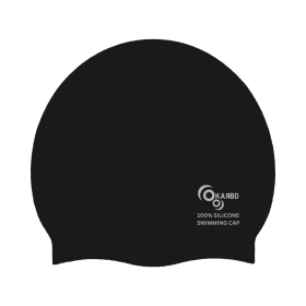 KARBD Silicone Swimming Cap Unisex Universal Size Swimming Pool Head Cap for Children Kids Adults Men Women Boys Girls of All Years Age - Black Colour