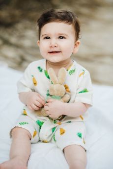 Tickle Tickle - Poppet Pear Organic Muslin Romper