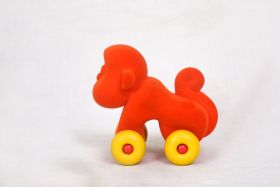 Rubbabu-Orange Monkey With Yellow Wheels (0 to 10 years) 