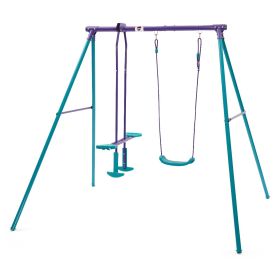 Plum Helios Metal Single Swing and Glider Set