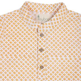 ItsyBoo-YELLOW BLOCK- KURTA PAJAMA SET-6-12 Months