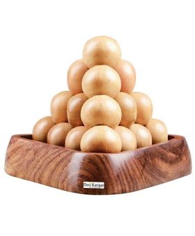 Desi Karigar Wooden Handmade Ball Pyramid Puzzle Brain Teaser - Brown