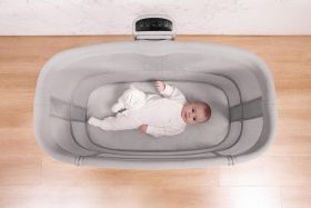 Mastela Bassinet Dream Starlight Bedside Bassinet Dark Grey Birth+ to 12M-3378