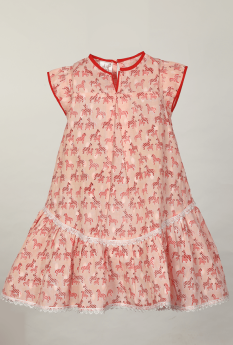 Masumi-Zebra Symmetric Gathered Dress