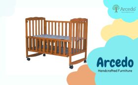 Arcedo-Crest Wooden Baby Cot