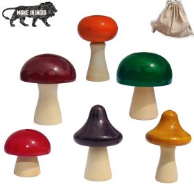 GIFT EQUALS LOVE LLP-Wooden Natural Cooking Kitchen Set MUSHROOM Toy for Kids Vegetable Colored safe