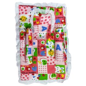 Love Baby 4pc Bedding set for new born baby with Apple and Rabbit Print by Love Baby  - 647 Pink P7