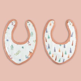 TINY SNOOZE-Organic Bandana Bibs (Set of 2)-Enchanted Forest