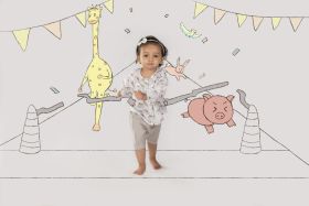 Myra Miracles-Cotton Top & Harem Pants - Elephant 