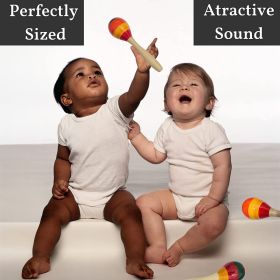 GIFT EQUALS LOVE LLP-Wooden Handcreafted Baby Rattle EGG SHAKER Toy for Kids Vegetable Colored 