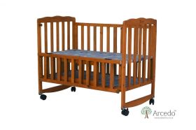Arcedo-Crest Wooden Baby Cot-Honey