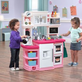 Step2 Great Gourmet Kitchen | Durable Kids Kitchen Playset with Lights & Sounds | Pink Play Kitchen