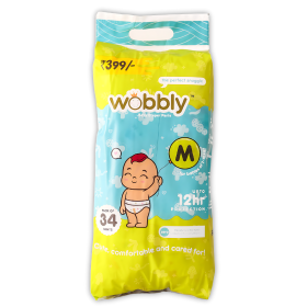 Wobbly Baby Diaper Pants (M) - 34 count