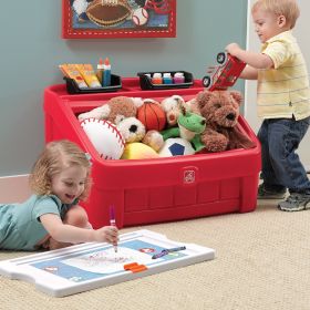 Step2 2-in-1 Kids Toy Box & Art Lid, Red