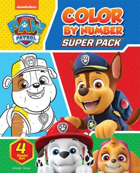 Wonderhouse-Paw Patrol Color By Number Super Boxset : Pack Of 4 Coloring Books For Kids