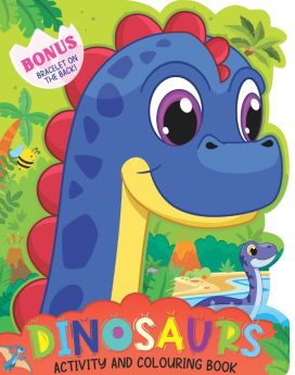 Dreamland Publications-Dinosaur Activity and Colouring Book - Die Cut Animal Shaped Book : Interactive & Activity  Children Book by Dreamland Publications 9789394767454