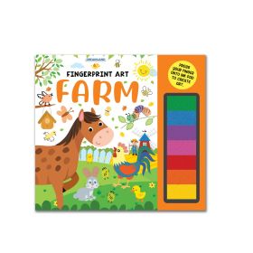 Dreamland Publications-Fingerprint Art Activity Book for Children - Farm with Thumbprint Gadget : Pick and Paint Coloring Activity Book For Kids Fingerprint Colouring Book for Kid-9789395588201