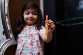 Cuddle Care-Everyday Bamboo Toothbrushes Kids -Blue, Green, Orange, Yellow