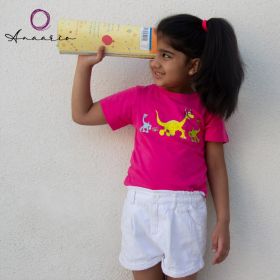 Anaario-Feral Love Tee-Dinosaur headphones-1-2 Years-Fuschia