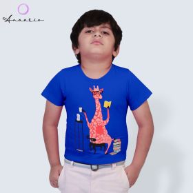 Anaario-Feral Love Tee-Giraffe-1-2 Years-Royal Blue