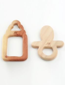Ariro Toys-Wooden Teethers- Pacifier and Milk Bottle