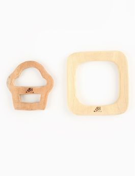 Ariro Toys-Wooden Teethers- Cupcake and square