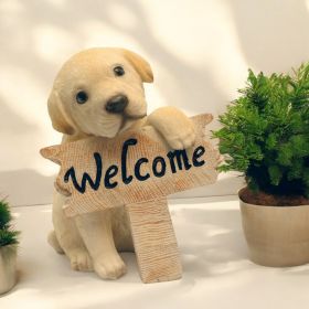A Vintage Affair-Cute Dog Welcome Sign Figurine