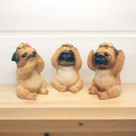 A Vintage Affair-No Evil Baby Pug Figurine (Set of 3)  