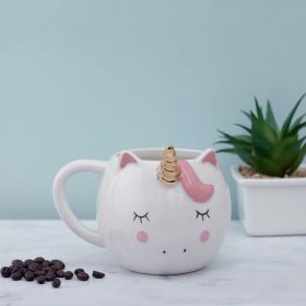 A Vintage Affair-Golden Horned Large Unicorn Mug - White