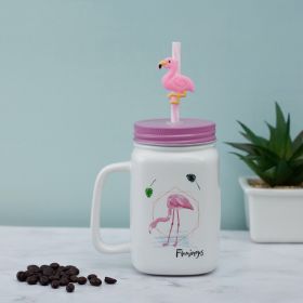 A Vintage Affair-Thirsty Flamingo Ceramic Mason Jar