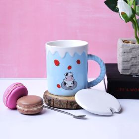 A Vintage Affair-The Cute Cow Blue Mug - Strawberries 