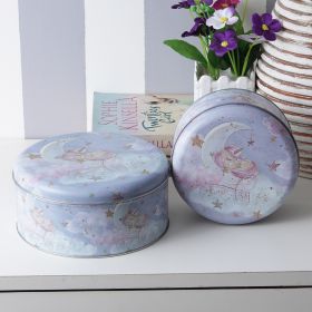 A Vintage Affair-Round Sweet Dreams Unicorn Metal Tins (Set of 2)