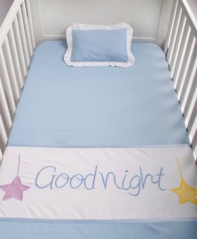 Blooming Buds-Cotton Baby Cot Sheet with Pillow - Sweet Lullaby Embroidery