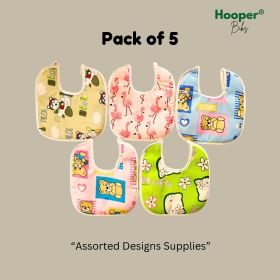 Hooper-Set of 5 - Assorted Cotton Print Bibs - 1005 M Combo P3