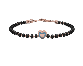 SterliNg Silver SiNgle Kube Nazariya for Baby &amp; Child with Heart Babykubes-18kt PiNk Gold Plated-4"-Blue