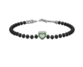 SterliNg Silver SiNgle Kube Nazariya for Baby &amp; Child with Heart Babykubes-6"-Green