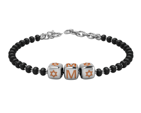 SterliNg Silver INitial Nazariya for Baby &amp; Child with Dice Babykubes-4"-Orange
