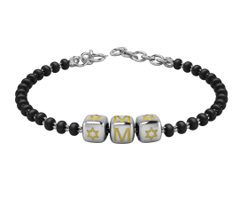 SterliNg Silver INitial Nazariya for Baby &amp; Child with Dice Babykubes-4"-Yellow