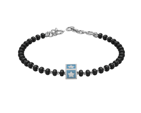 SterliNg Silver SiNgle Kube Nazariya for Baby &amp; Child with Star Square Babykubes-4"-Blue