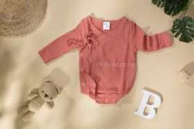 Fluffy Munchkin-Full Sleeves Romper-0-3 Months-Brown
