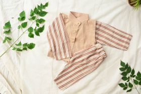 Sankalpa Art Village-Waistcoat set-Light Brown-0-12 Months