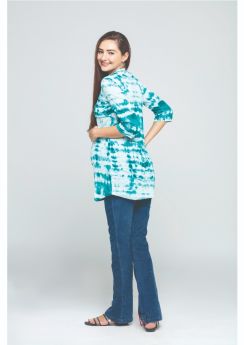 Charismomic-Tie N Dye Panel Maternity/ Nursing Short Top